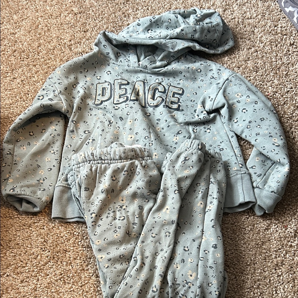 Kids' Peace Hoodie & Jogger Set - Seafoam Green